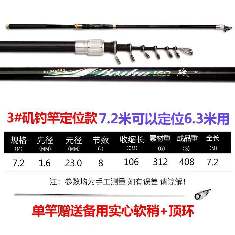 Posicionamiento de la varilla de carbono ultraligera y ultra dura mano de doble propósito largo anillo de guía conjunto de varilla de lanzamiento deslizante varilla de lanzamiento