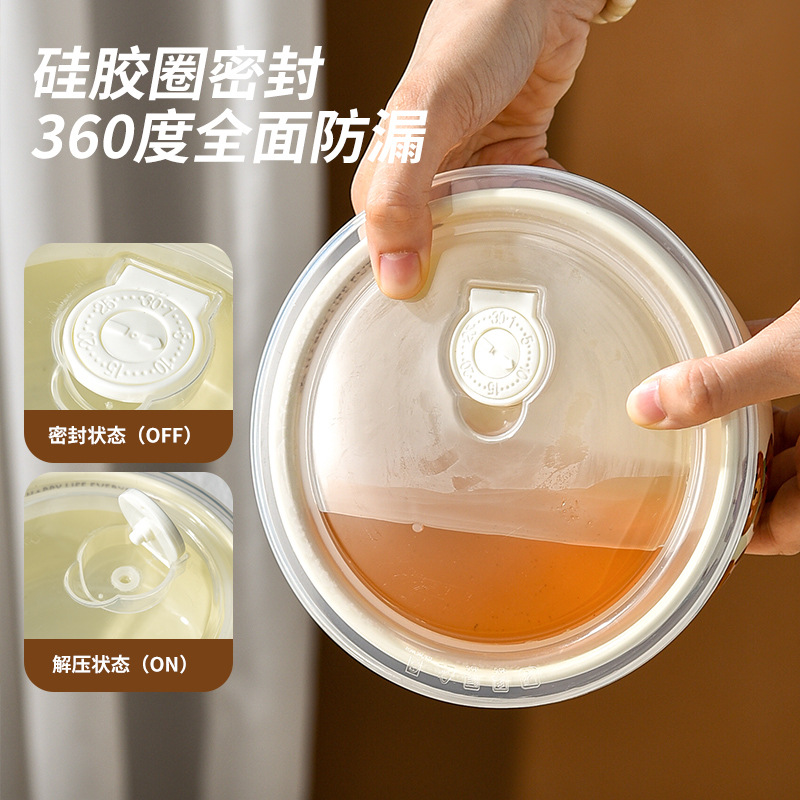 Cuencos de cerámica de tres piezas con cubierta de caja de preservación de microondas sellado de bento para estudiantes de almuerzo de oso grande