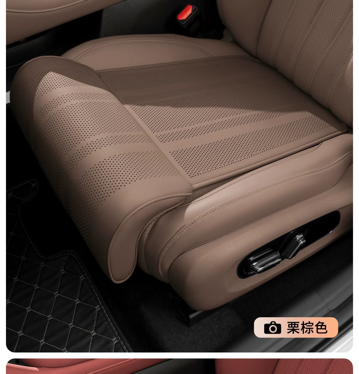 Car seat cushion with extended leg rest for driver and passenger seats, integrated foam leg support for rear seats, suitable for all seasons