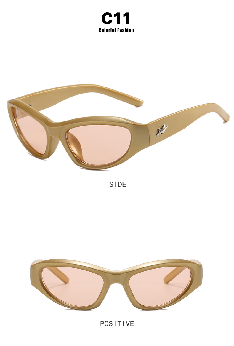 Women's Gender Streetwear Style Streetwear Color Block Ac UV400 Protection Special-Shaped Mirror Full Frame Women's Sunglasses