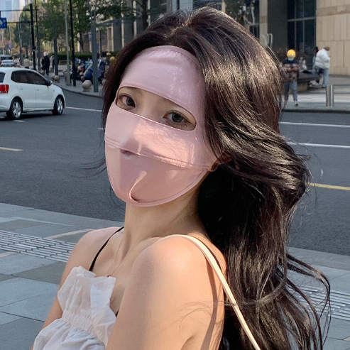 풀페이스 자외선 차단 마스크-핑크-1개(OPP백)