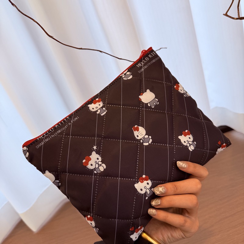 New Black Kt Cute Cosmetic Bag, Handbag, Storage Bag, Travel Portable Toiletry Bag, Cosmetic Bag