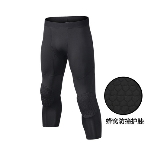 Fitness pants basketball football sports tights men's three-point compression leggings nine-point quick-drying elastic bodybuilding pants thin
