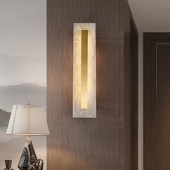 新中国式軽豪華全銅雲石客間テレビ背景壁灯北欧別荘モデルルーム寝室ベッドサイドランプ
