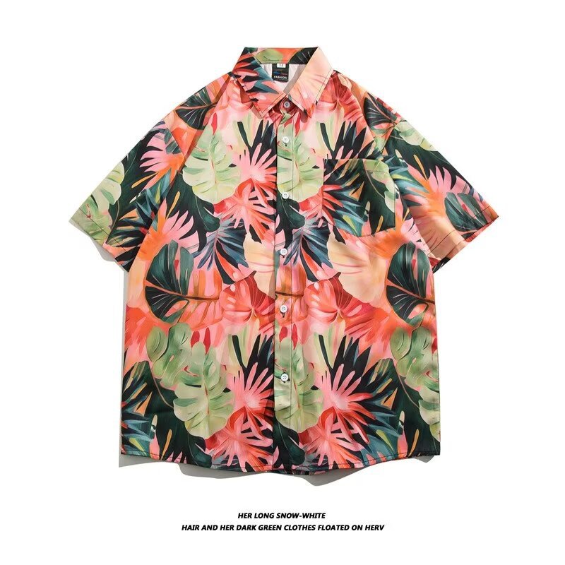 Camisa con botones de solapa suelta de manga larga de todo fósforo de la calle para hombres Venta caliente Flor colorida Impresión digital 3D
