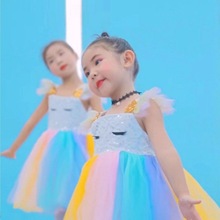 六一儿童演出服蓬蓬裙女童纱裙幼儿舞蹈表演服可爱快乐小星星粉色