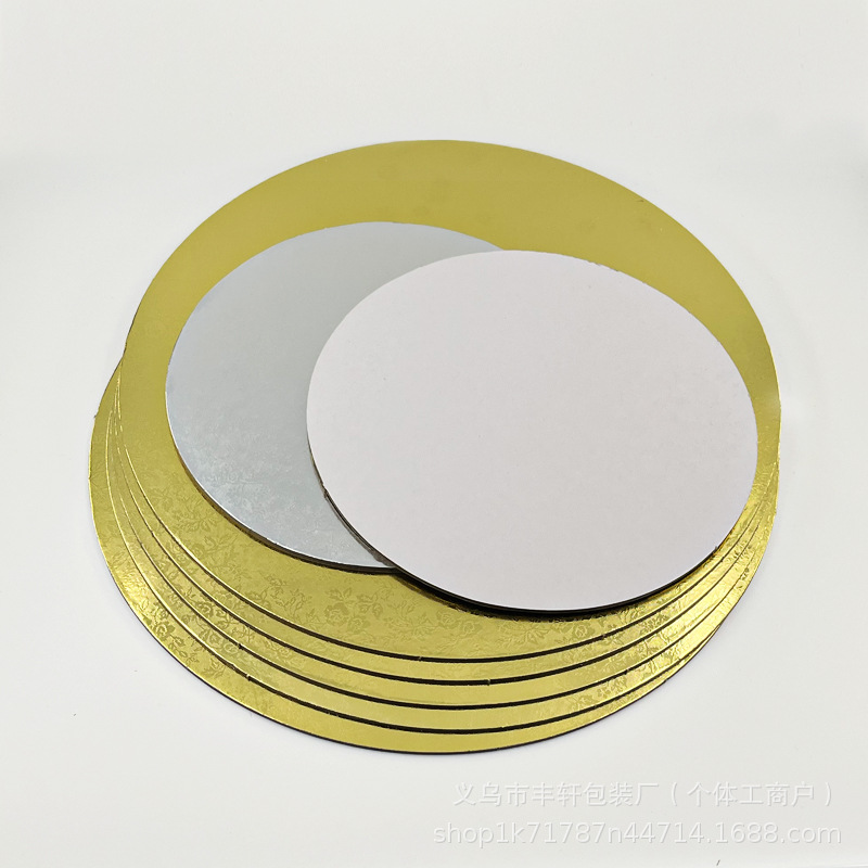 Transfronterizos exclusivos para la aprobación de productos desechables redondos dorados pastel de cumpleaños de papel placa base de pastel