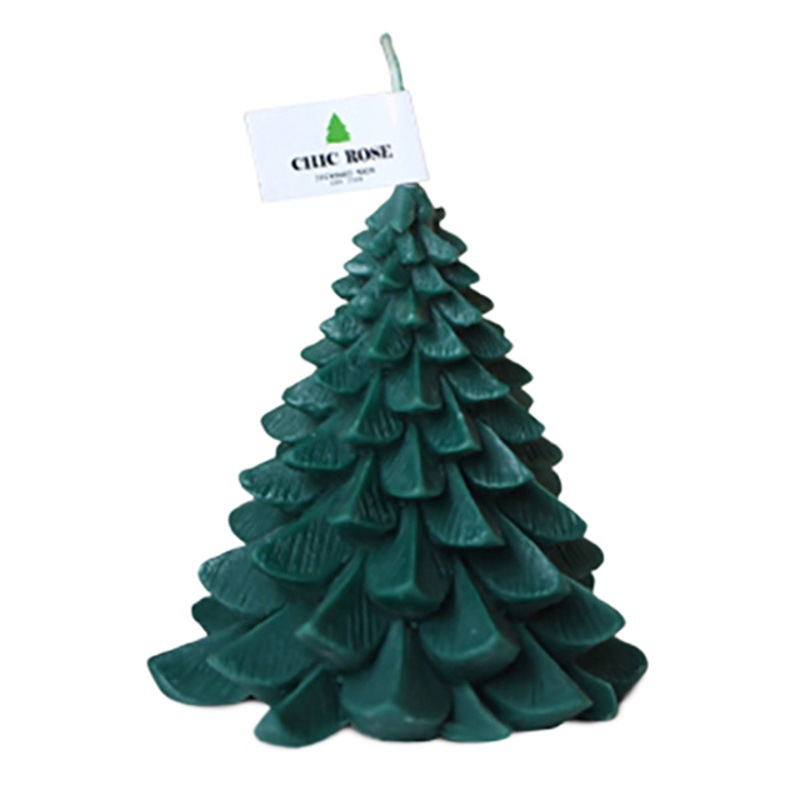 Navidad Año Nuevo aromaterapia vela nieve árbol de vacaciones decoración del hogar grande, mediano y pequeño de tres piezas rojo y verde decoración regalo