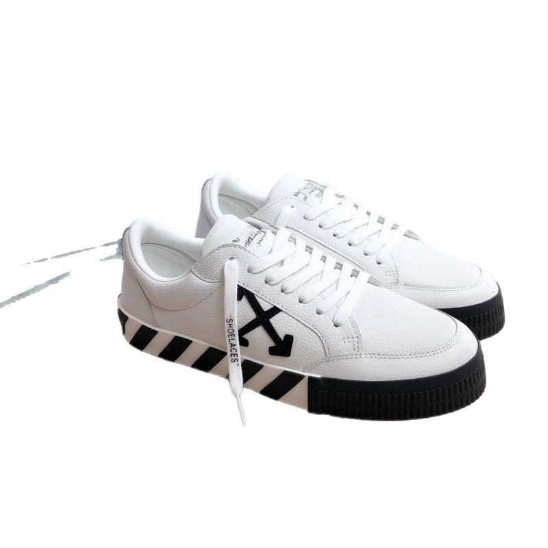 European Off-brand Men, Low-top Sneakers Autumn And Winter, Genuine Leather, Breathable, Arrow-pattern White Shoes For_vogvips.com