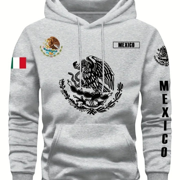 Mexico&Eagle/Cactus/Pirate Print Unisex Hooded Sweatshirt for Autumn and Winter Daily Outdoor Fitness and Leisure Mexico&Eagle/Cactus/Pirate Print Unisex Hooded Sweatshirt for Autumn and Winter Daily Outdoor Fitness and Leisure