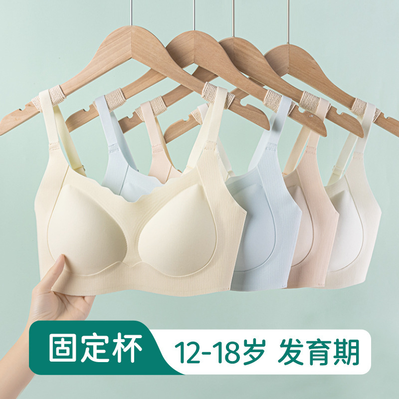 At the beginning of the development of high school students underwear girls 12-18 years old seamless bra girls breathable no steel ring vest summer