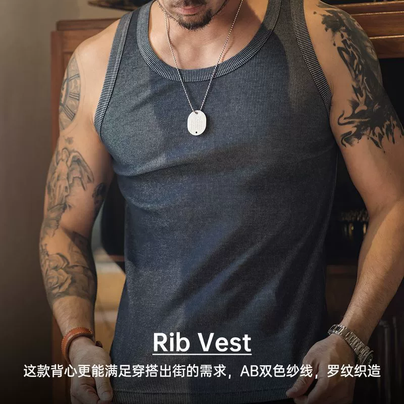 White base vest for gym sleevless, American style