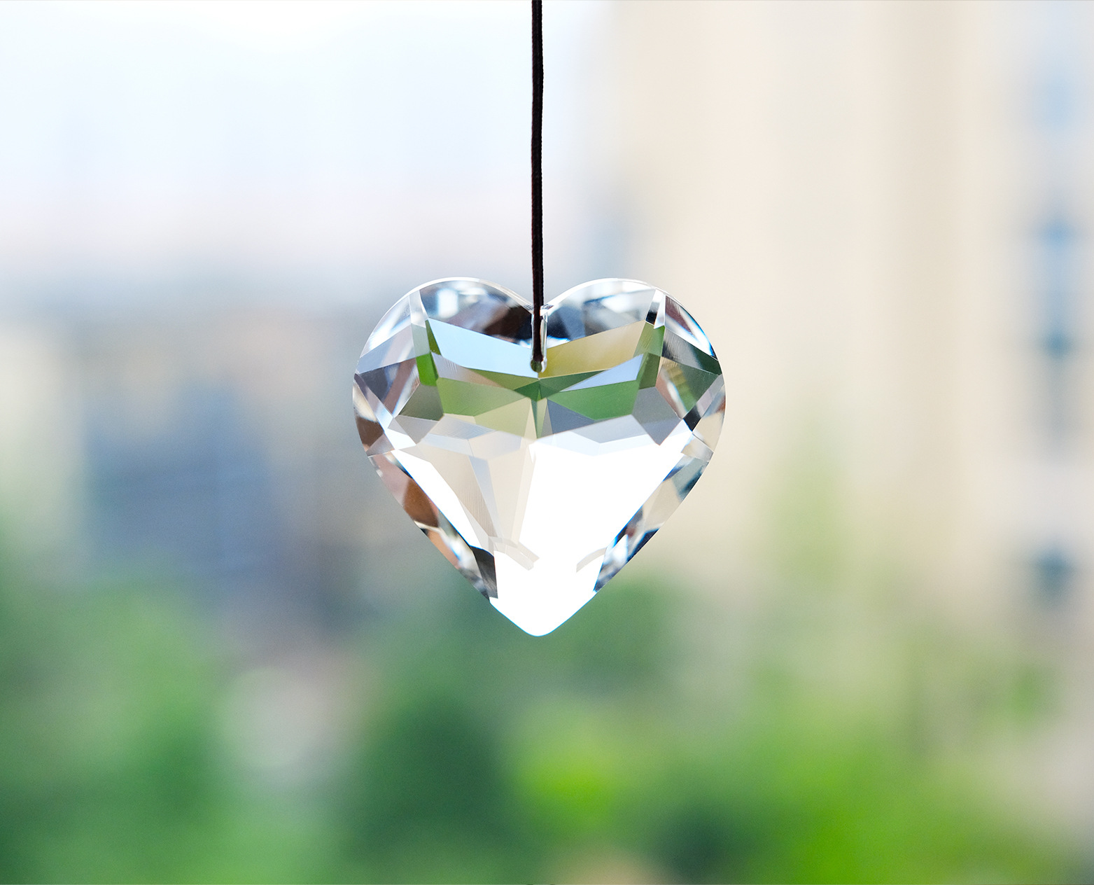 Holiday, Daily Occasion Simple Style Classic Style Heart Shape Colorful Artificial Crystal Rope Pendant Suncatcher