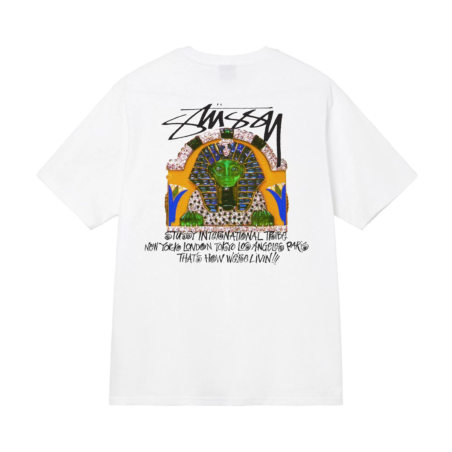 Футболка (Stussy) свободного кроя унисекс, короткий рукав, ткань 230 г, коллекция лета 2025