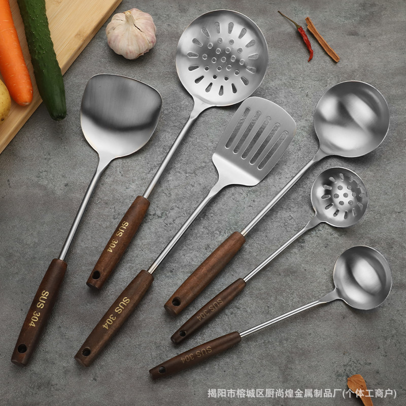 304 acero inoxidable frito pala de hierro cocina cocina cocina cocina hogar set especial para cocinero