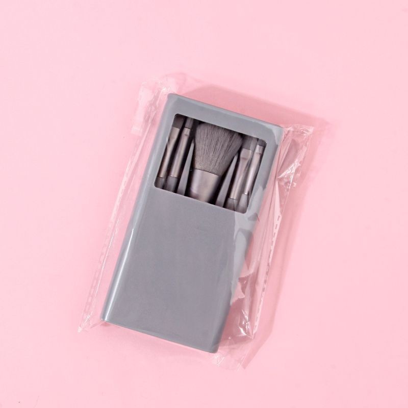 5 cepillo de maquillaje con espejo ventana abierta blush de pelo suave cepillo de pintura de sombra de ojos cepillo portátil caja de espejo herramientas de maquillaje