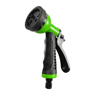 Wholesale six-function plastic water gun black handle high pressure water gun household multi-purpose gardening irrigation water gun