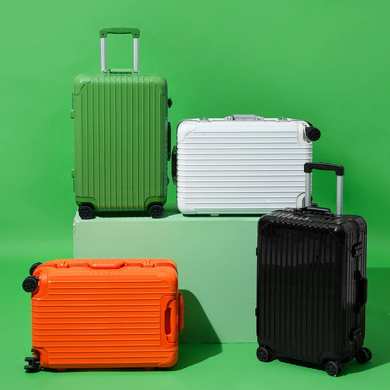 Internet celebrity luggage Women's 24 aluminum frame suitcase trendy men's small lightweight trolley case zipper boarding leather case Wholesale