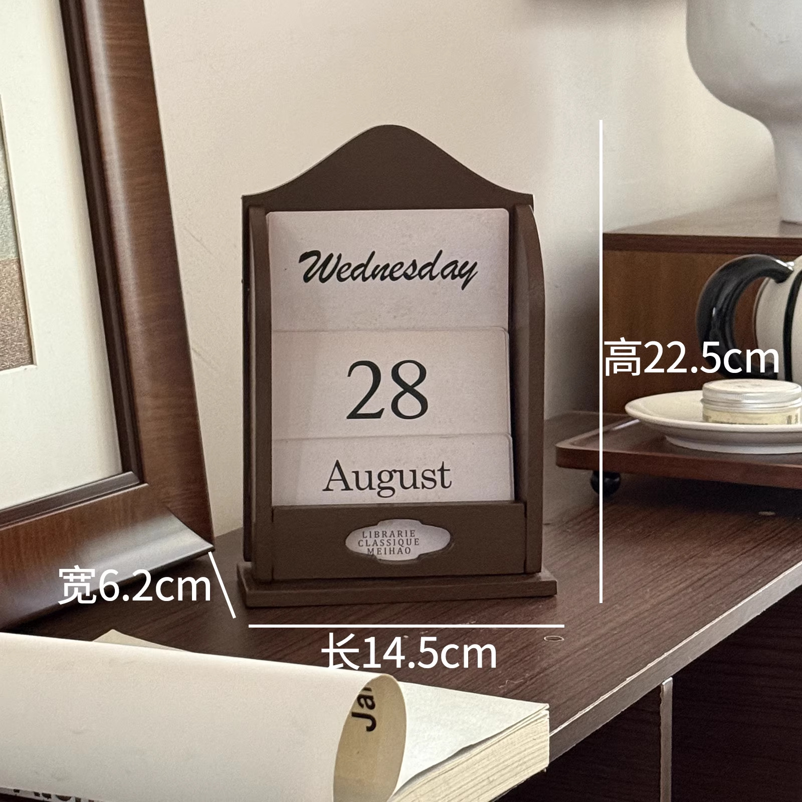 Calendario francés de madera maciza