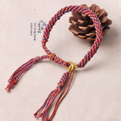 Hand-rolled cotton thread finely woven hand rope adjustable semi-finished men's and women's Tibetan ethnic jewelry handmade tassel bracelet rope