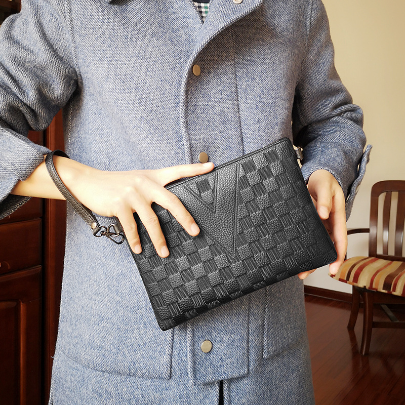 Kuaishou celebridad Wu Di Tianou mismo estilo de negocios en relieve bolso de los hombres espíritu Guy billetera bolsa social bolso de los hombres de moda