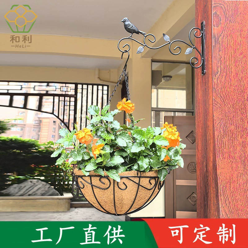 Подвесной цветочный горшок из железа в форме кокосовой пальмы для комнатных растений