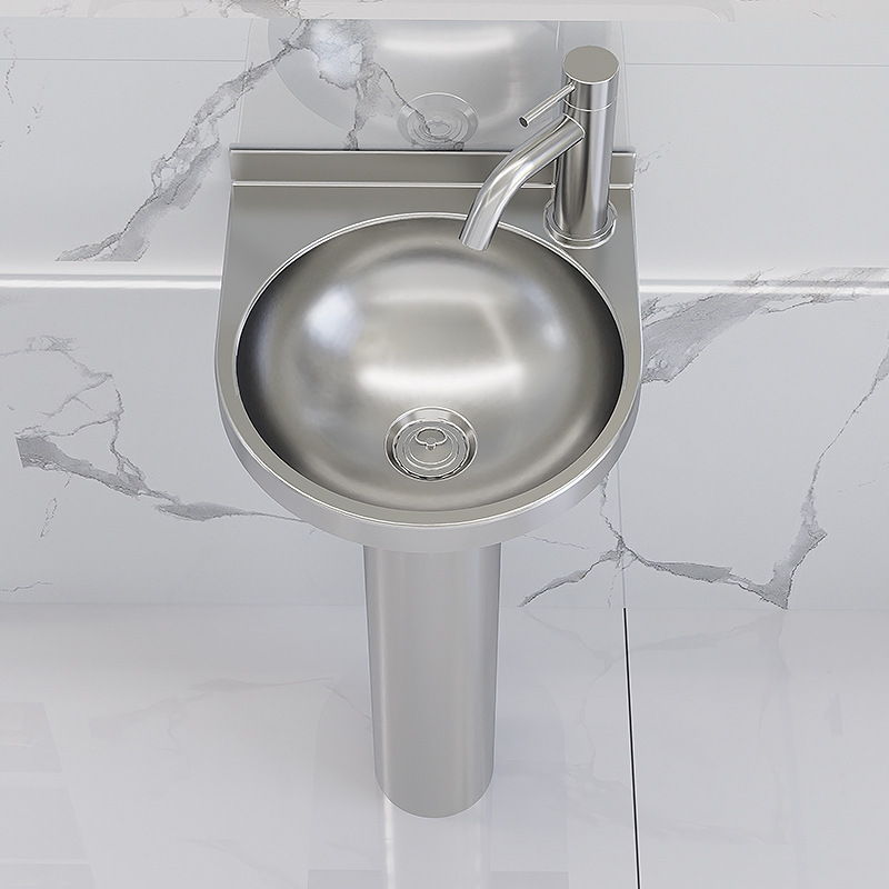 304 Stainless Steel Mini Small Column Wash Basin Bathroom Floor-Standing Small Household Wash Basin 304 Stainless Steel Mini Small Column Wash Basin Bathroom Floor-Standing Small Household Wash Basin