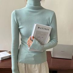 高襟キャンディー色の修身シャツの女性は秋冬にコートを着て通勤して簡単な長袖の上着の女性の潮を着ます。