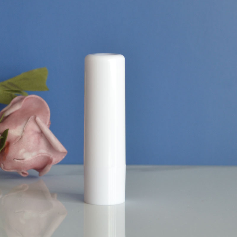 En stock 5g Rosa Blanco bálsamo labial tubo de plástico lápiz labial tubo de esmalte de labios blanco brillante botella 19*69m