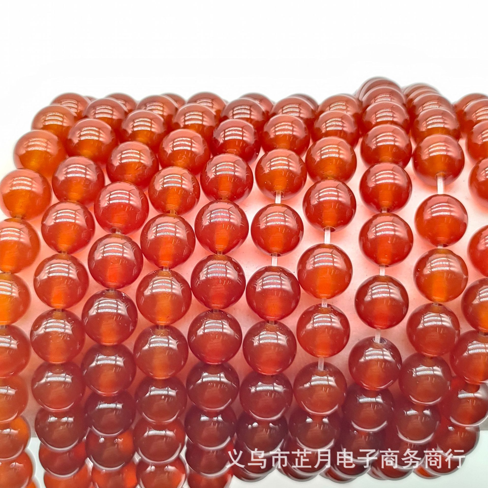 芷月飾品 天然紅瑪瑙散珠 DIY飾品配珠 串珠 瑪瑙圓珠半成品批發