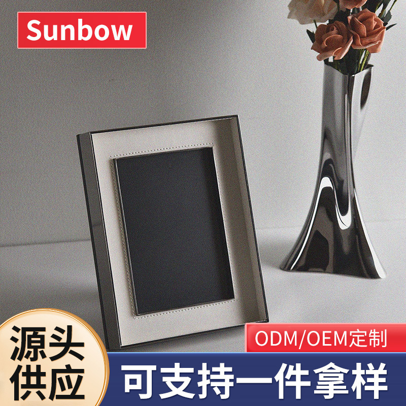 Stainless Steel Countertop Photo Frame Light Luxury Simple Photo Frame Bedroom Bedside Table Picture Frame Ornaments Home Exhibition Hall Modern Simplicity