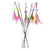 Цветоокрашенные перо Пластиковые колоколовые шарики смешные кошачьи палочка оптовые пироги, перья животных, игрушки для кошек дразнят кошачьи палочки