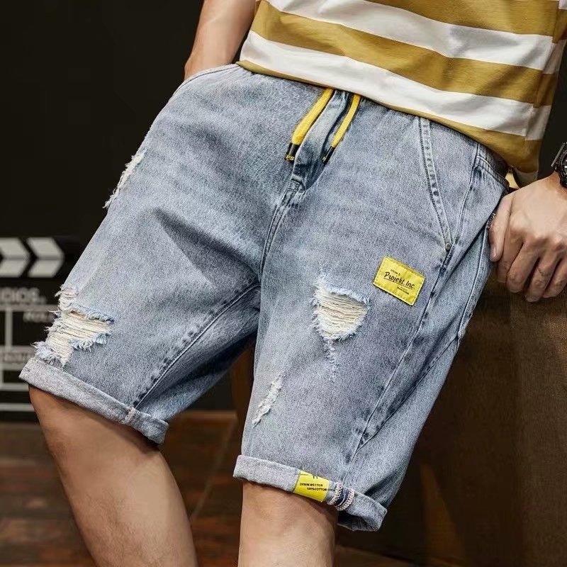 Summer Denim Shorts Korean Style Slim Ca...