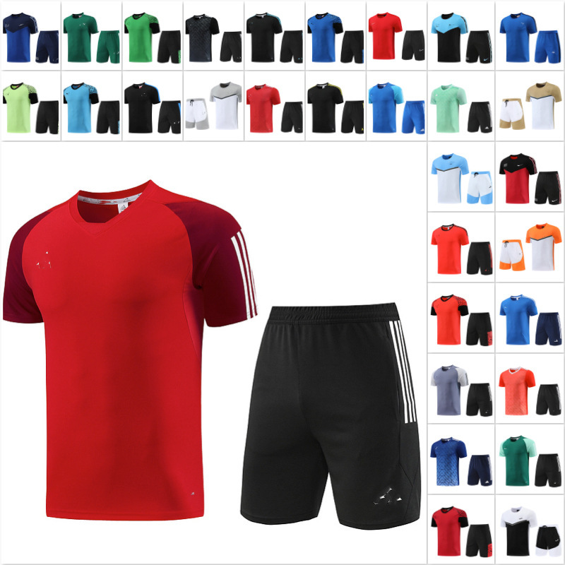 AD Short Sleeve Zipper Shorts Zipper Training suit Trousers Football Foreign Trade Summer trainning AD Short Sleeve Zipper Shorts Zipper Training suit Trousers Football Foreign Trade Summer trainning