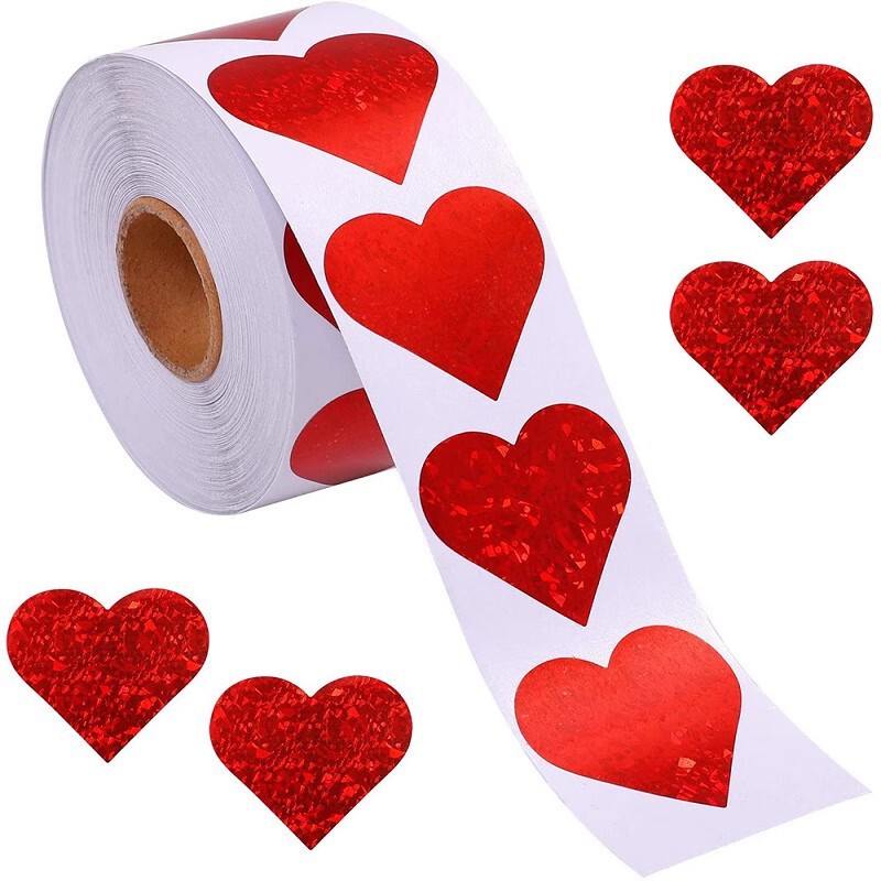 Red love Valentine's Day gift packaging sealing stickers 8 patterns simple gift decoration adhesive label Red love Valentine's Day gift packaging sealing stickers 8 patterns simple gift decoration adhesive label