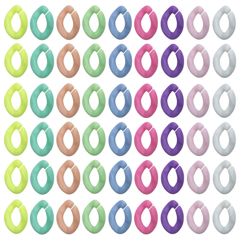 混合 100 ピース/パックアクリルプラスチックチェーンバックルカラフルな楽しい U 字型バックルキーホルダー携帯電話チェーンアクセサリー|undefined