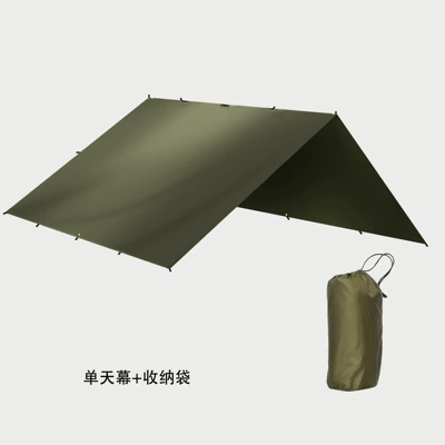 Factory Direct outdoor camping sun-proof rain-proof windproof square car side more than 19 hanging spots vinyl canopy cloth (Avtomobil yan çətirləri) - vinyl-model-olive-green-canopy-outer-bag-210d-oxford-version-no-other-accessories-3x3m