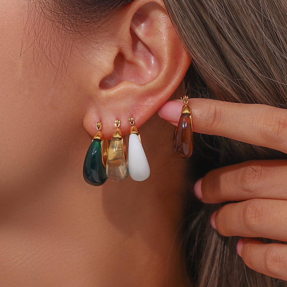 Fashion Geometric Stainless Steel Plating Earrings 1 Pair