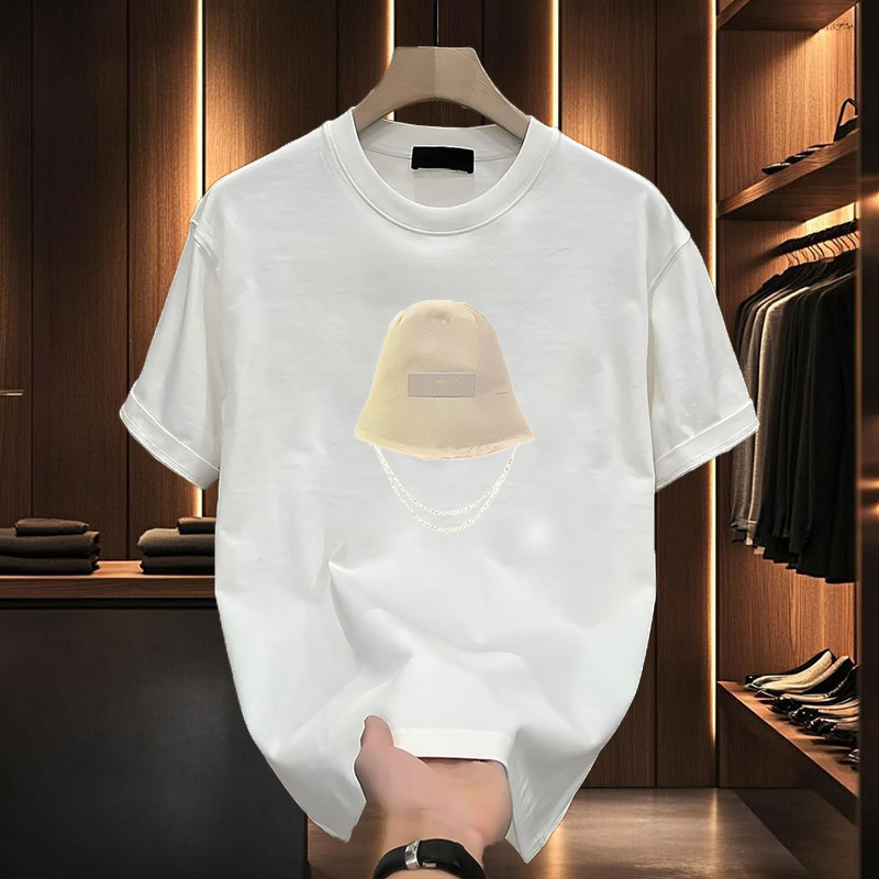 Men's Cotton T-shirt Round Neck Short Sleeve Loose Fit Basic Tee_voghion.com