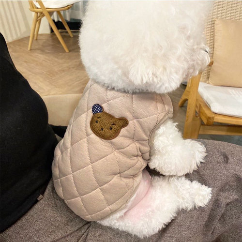 Autumn and winter thin puppy vest Teddy VIP Bichon Pomeranian cat small dog clothes winter pet cotton coat