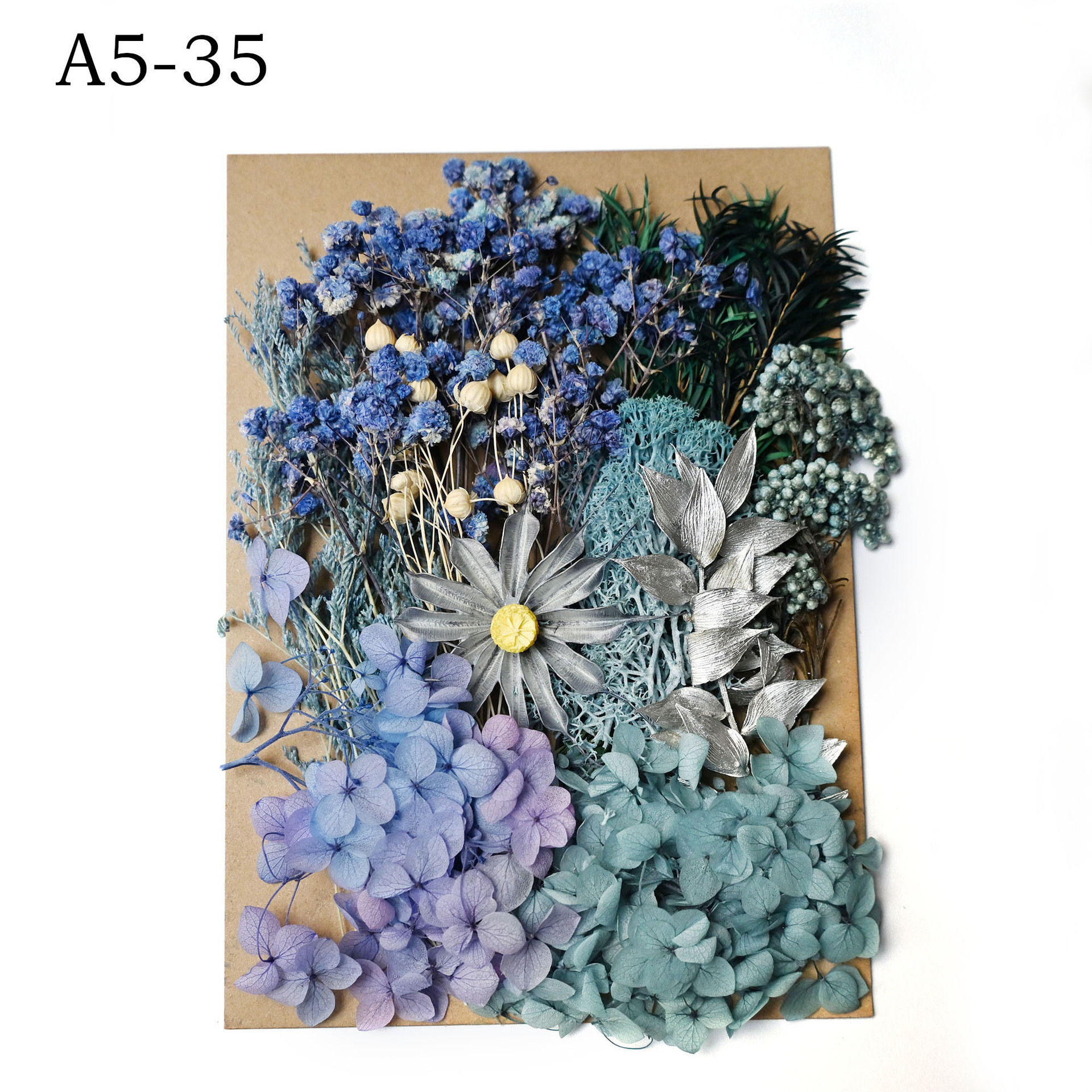 [Paquete de material de estampado A5] Flor seca flor eterna marco de fotos paquete de material de estampado DIY flor aromaterapia vela flor seca