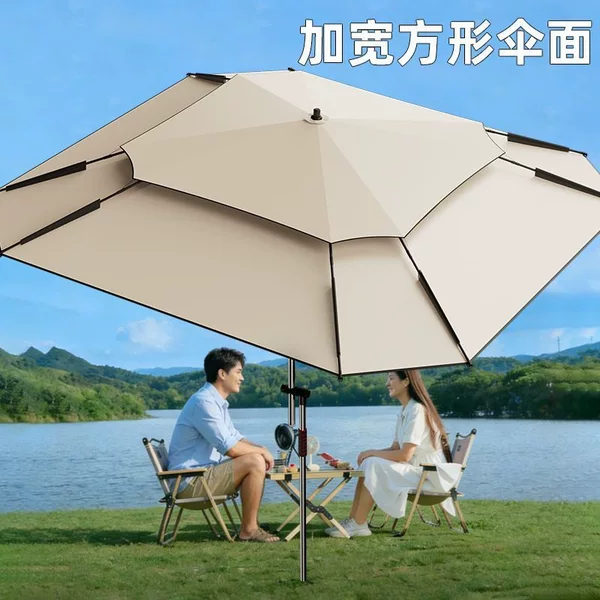 Fishing umbrella for outdoor camping and stall setting, sun and rain protection, thickened sunshade umbrella, multi-directional foldable large umbrella