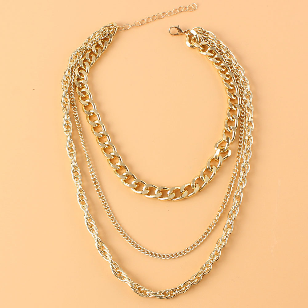 Wholesale Jewelry Multi-layer Thick Chain Stacking Necklace Nihaojewelry display picture 3