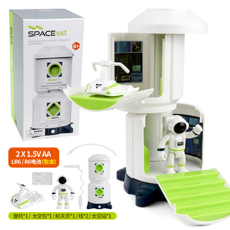 Educación temprana para niños, modelo de aviación transfronteriza, simulador de cohete tripulado, cápsula de retorno de la estación espacial, traje tres en uno