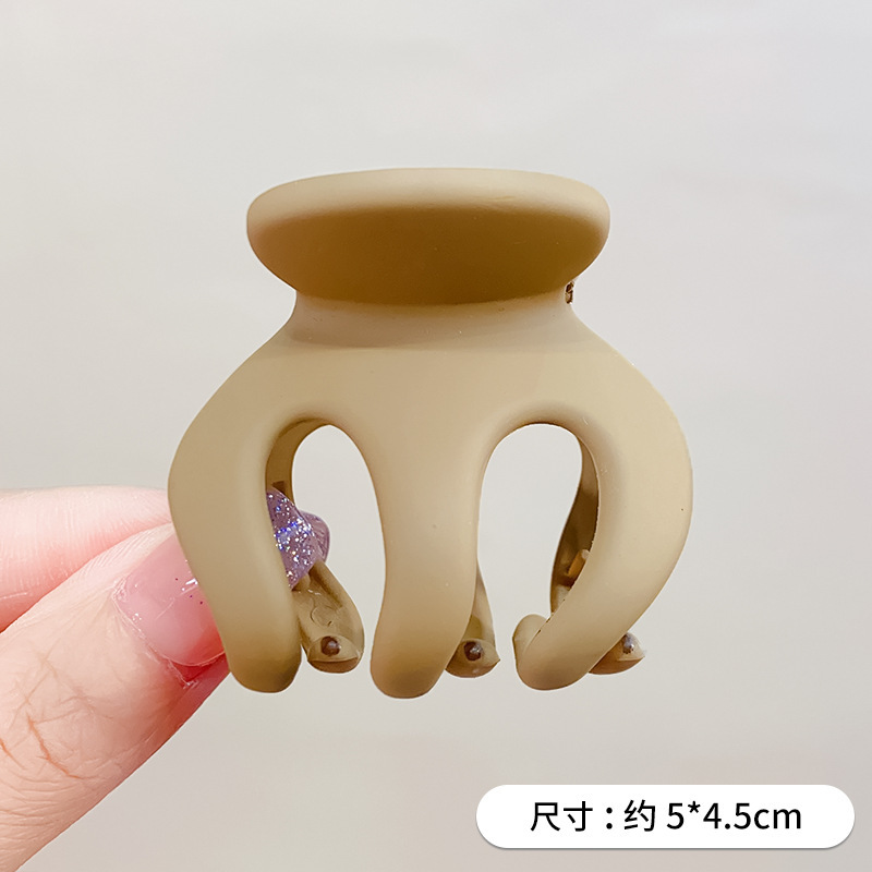 少女の高馬尾固定神器の倒壊防止の後頭部のサメのクリップの大きいサイズの黒色の艶消しのカボチャのクリップの髪飾り|undefined