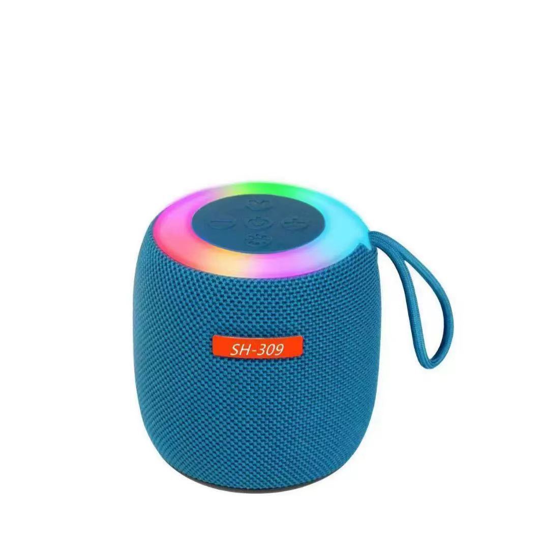 Transfronterizo SH309 tela Bluetooth mini altavoz de luz colorida gran volumen pequeño larga duración de la batería mayorista
