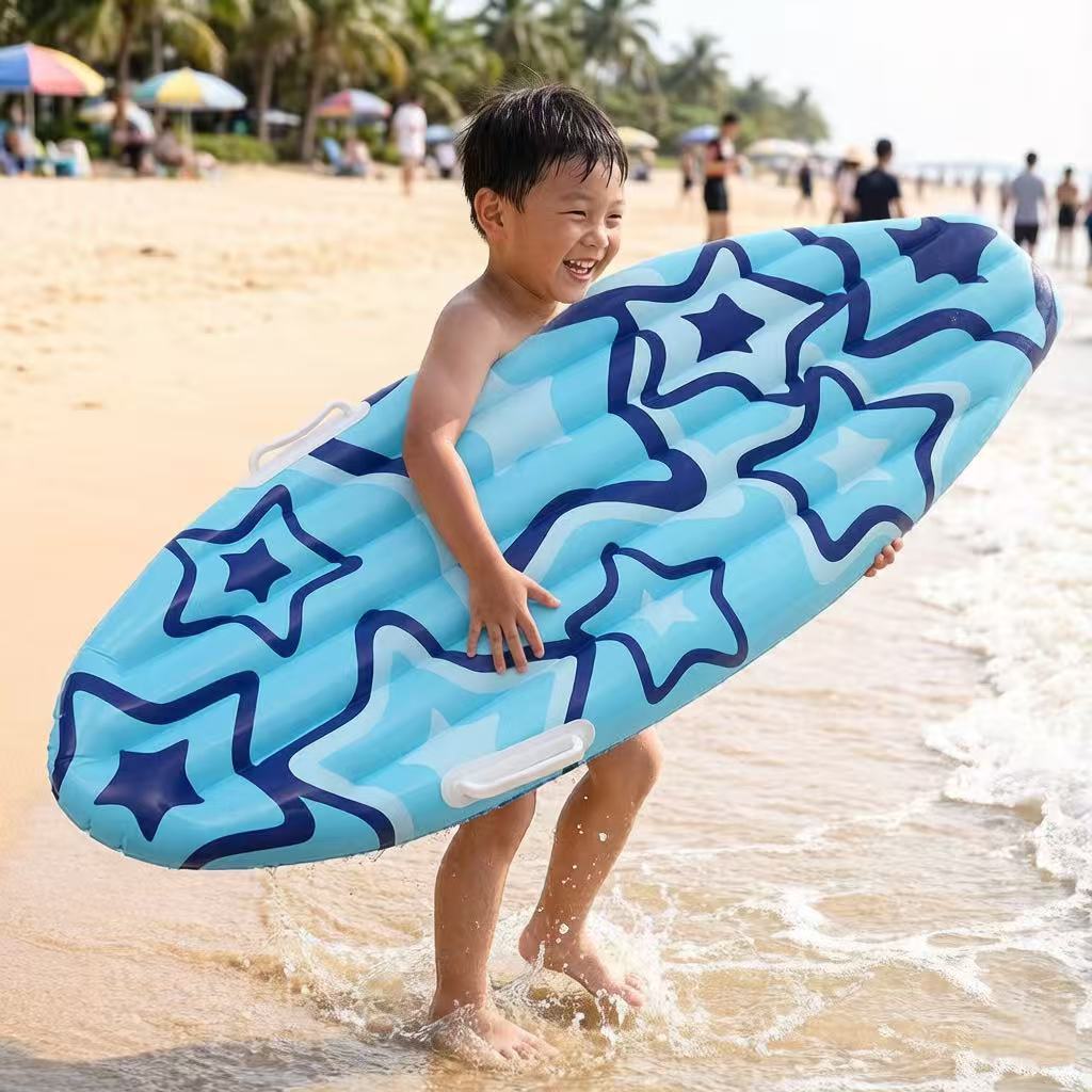 In-Stock Pvc Inflatable Surfboard for Children Learning to Swim and Surf, Portable Lightweight Water Skiing Board for the Beach