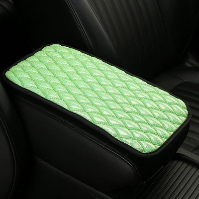 Pad Cross-Border Manufacturer Carbon Fiber: Armrest box pad - green-diamond-pattern