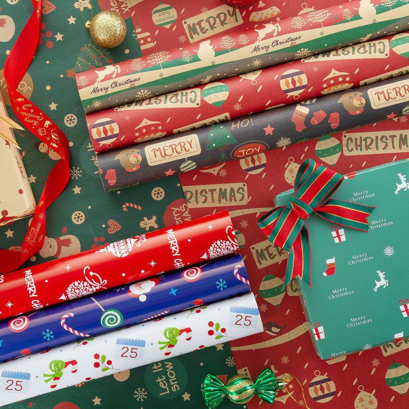 Christmas wrapping paper 2022 Christmas gift thickening Kraft paper Cartoon Retro business affairs Gift box Gift paper