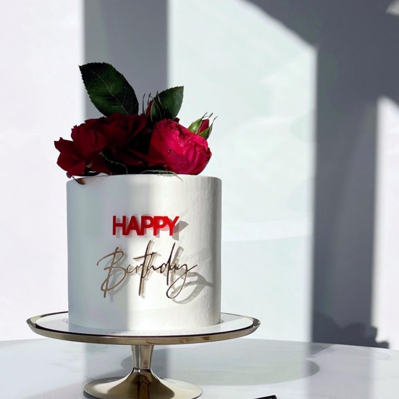 Cross -border INS style Happy Birthday Cake Side Acrylic Decoration…